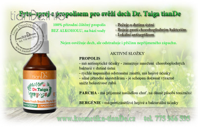 Fyto–sprej s propolisem pro svěží dech Dr. Taiga tianDe